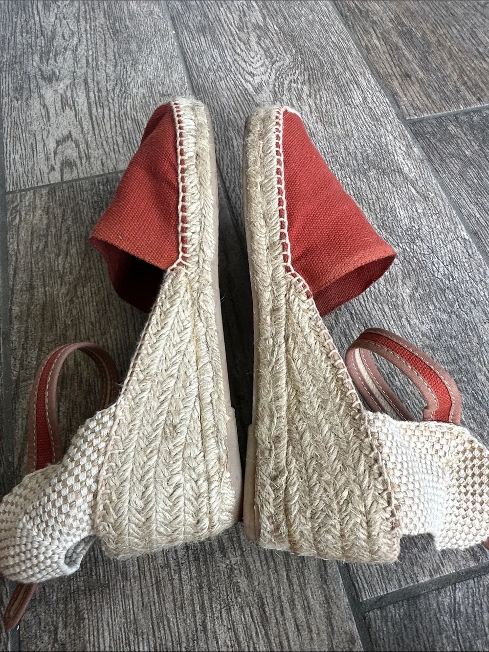 Ramoneiras Handmade in Spain Canvas Wedge Espadrilles Burnt Orange Size 37